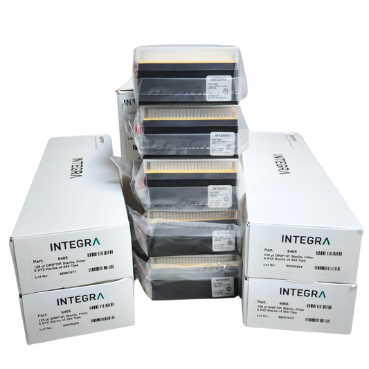Integra - 125 µL GRIPTIP, Sterile, Filter, 5 XYZ Racks of 384 Tips, Standard (6465)
