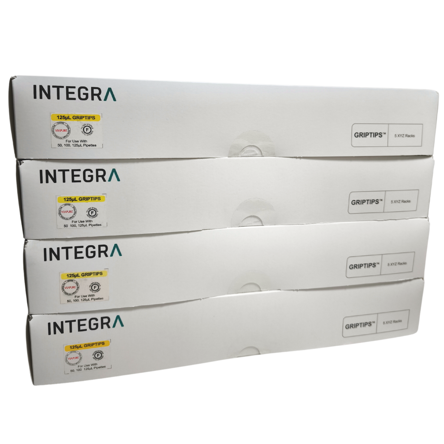 Integra - 125 µL GRIPTIP, Sterile, Filter, 5 XYZ Racks of 384 Tips, Standard - Overpack of 4 cases (6465)