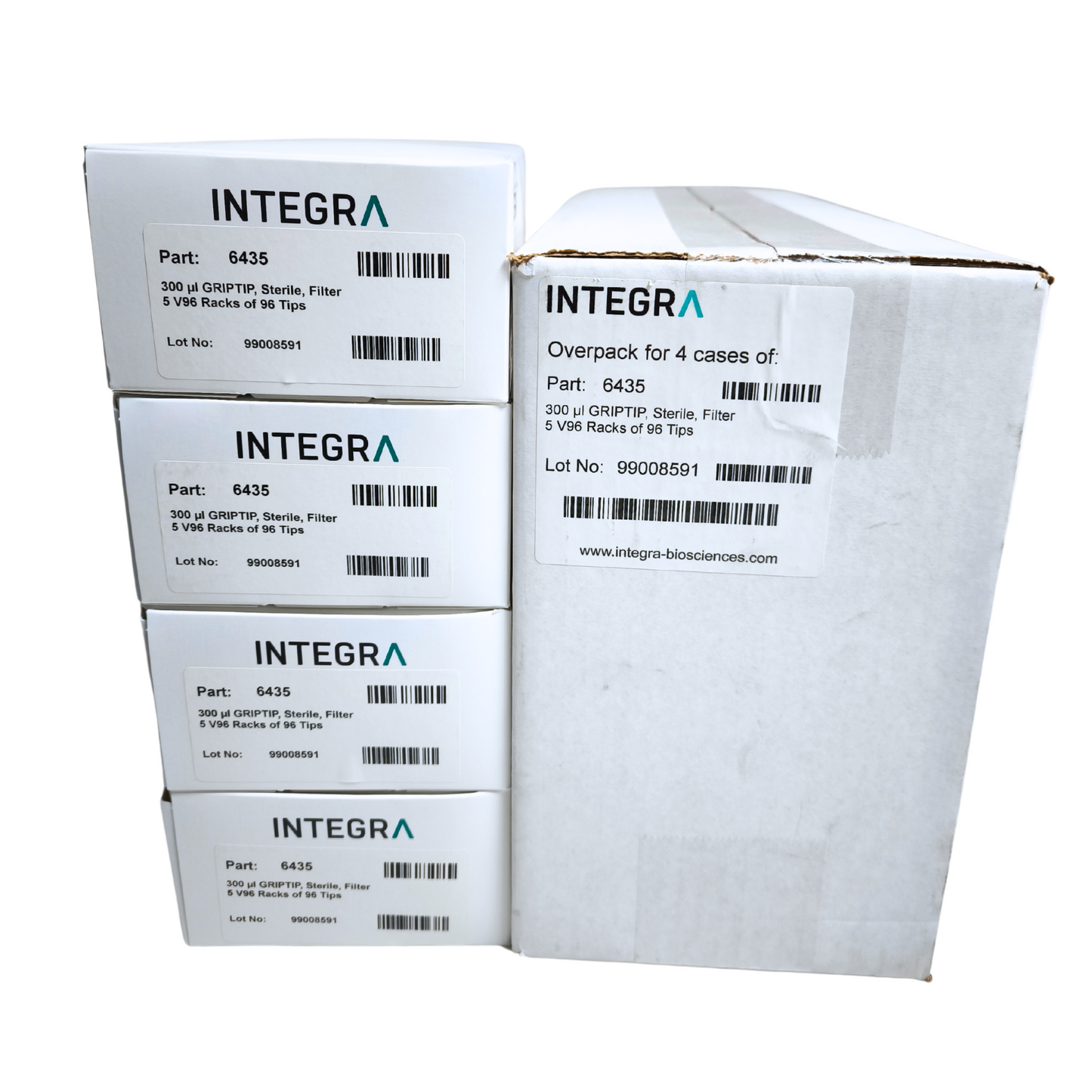 Integra - 300 ul STANDARD, Sterile, Filter, 5 Racks of 96 Tips (6435)
