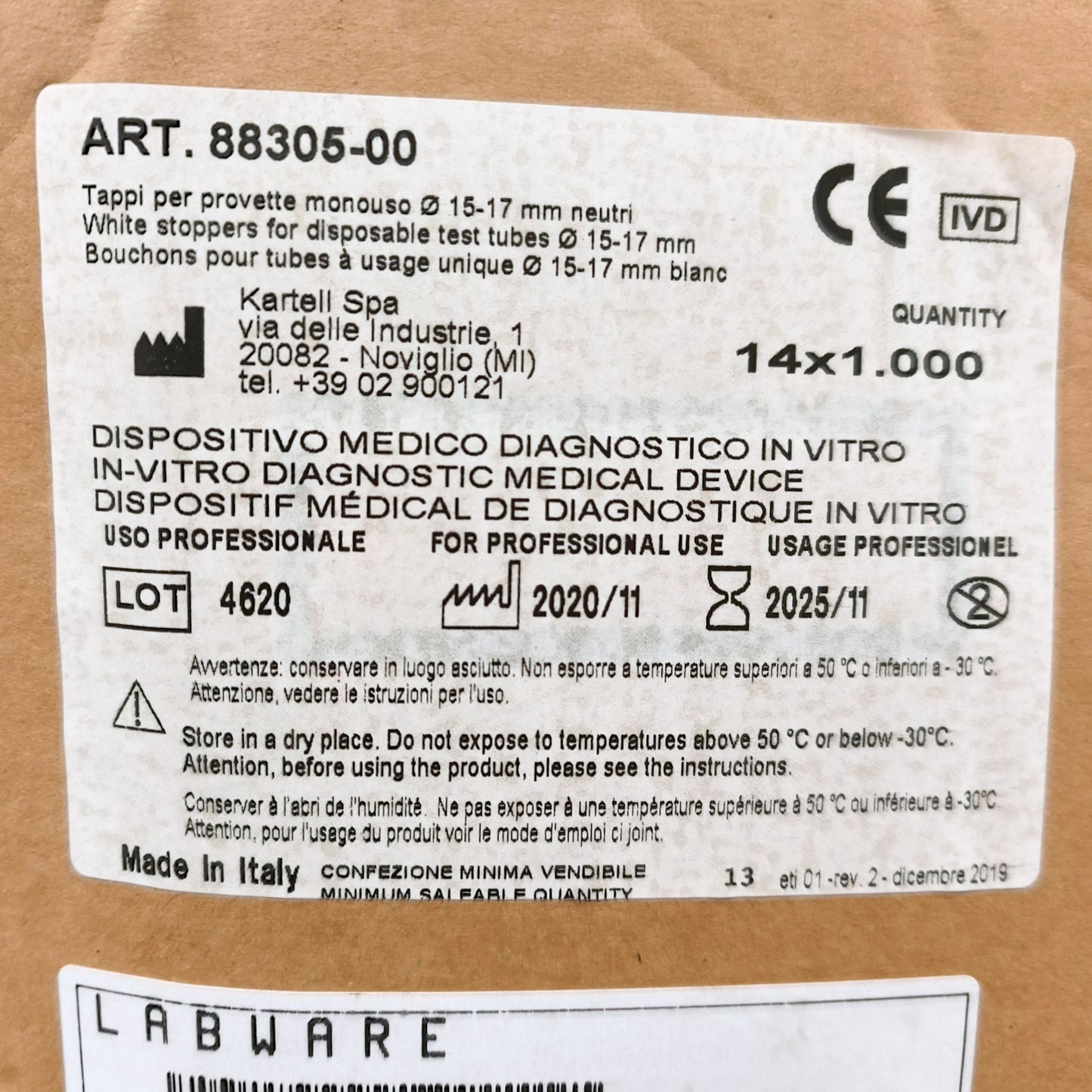 3x Cases of Tube Caps, Neutral, 15-17mm