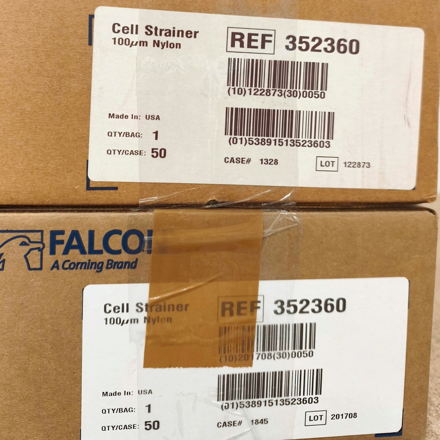 15x Cases of Cell Strainers (40 μm, 70 μm, 100 μm)