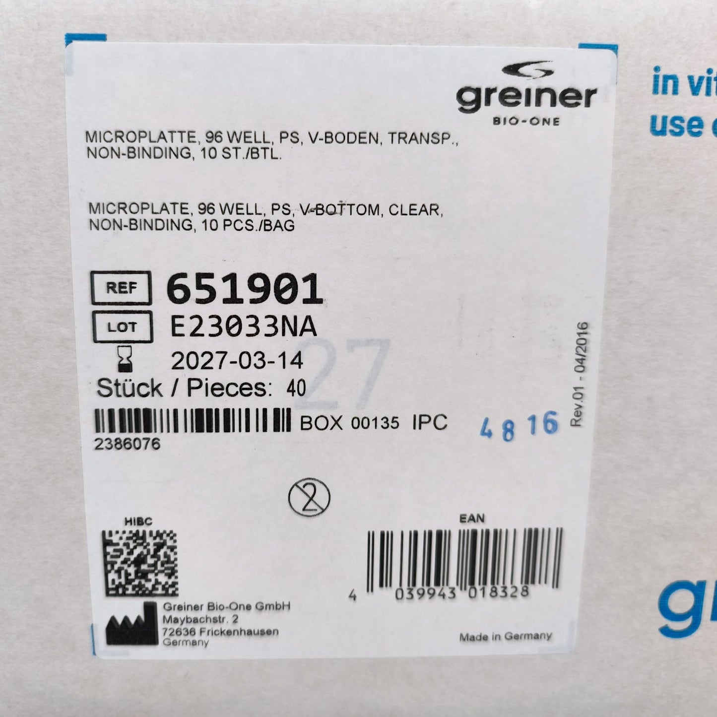 21x cases of 96-well Greiner Plates