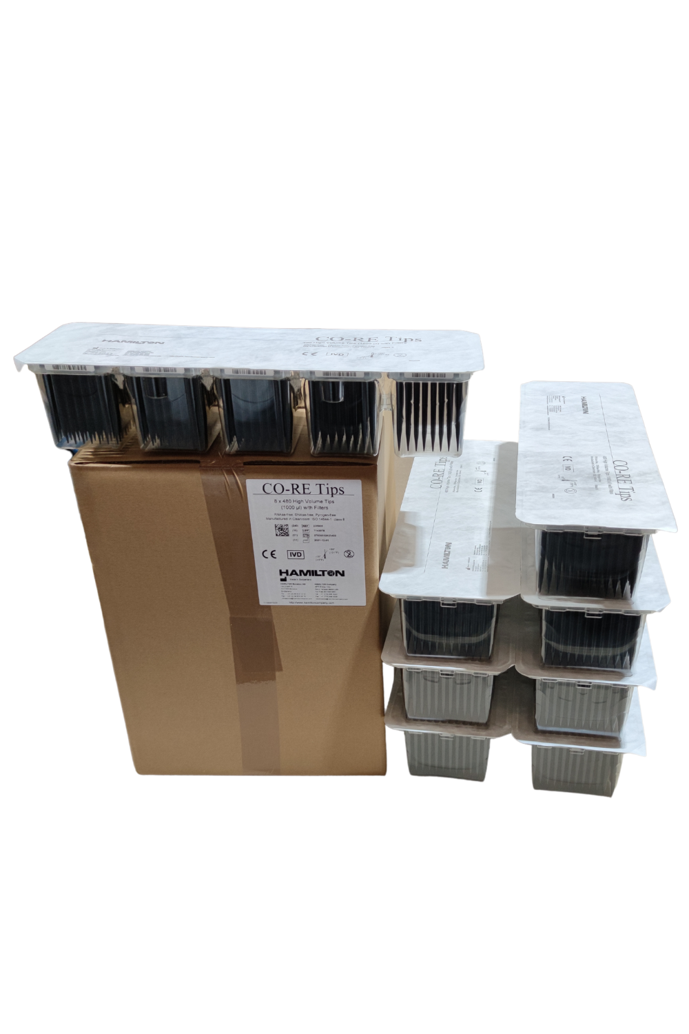 Hamilton 1000µL CO-RE Tips, with filter, Overpack of 3840 tips (235905)