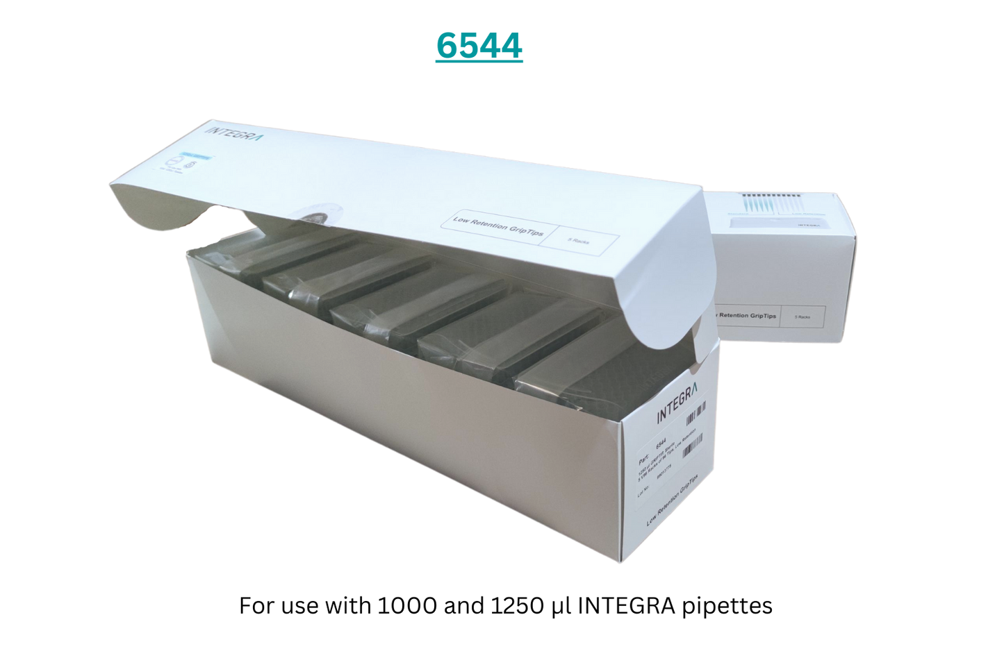 Integra - 1250 ul GRIPTIP, Sterile 5 V96 Racks of 96 Tips, Low Retention - Overpack of 4 cases (6544)