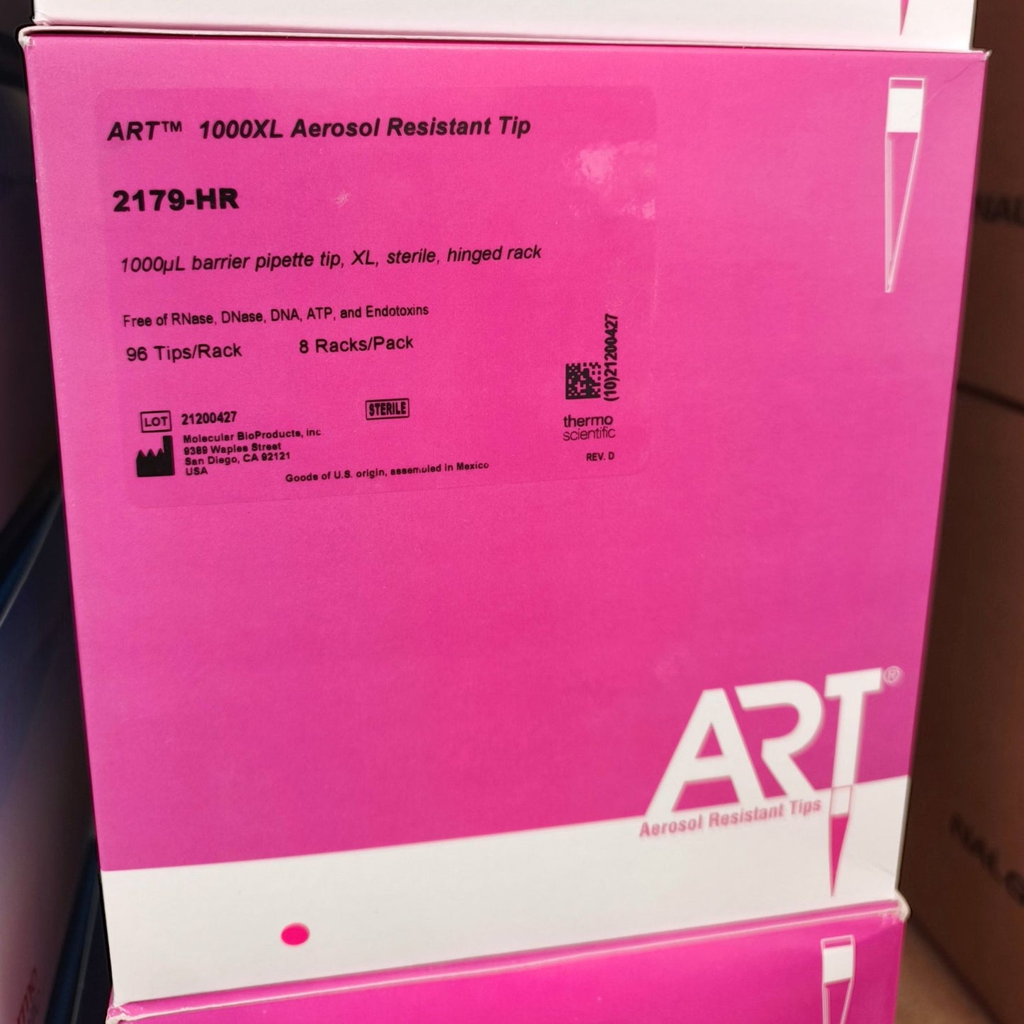Bundle of Thermo Scientific™ ART™ Pipette Tips in Hinged Racks
