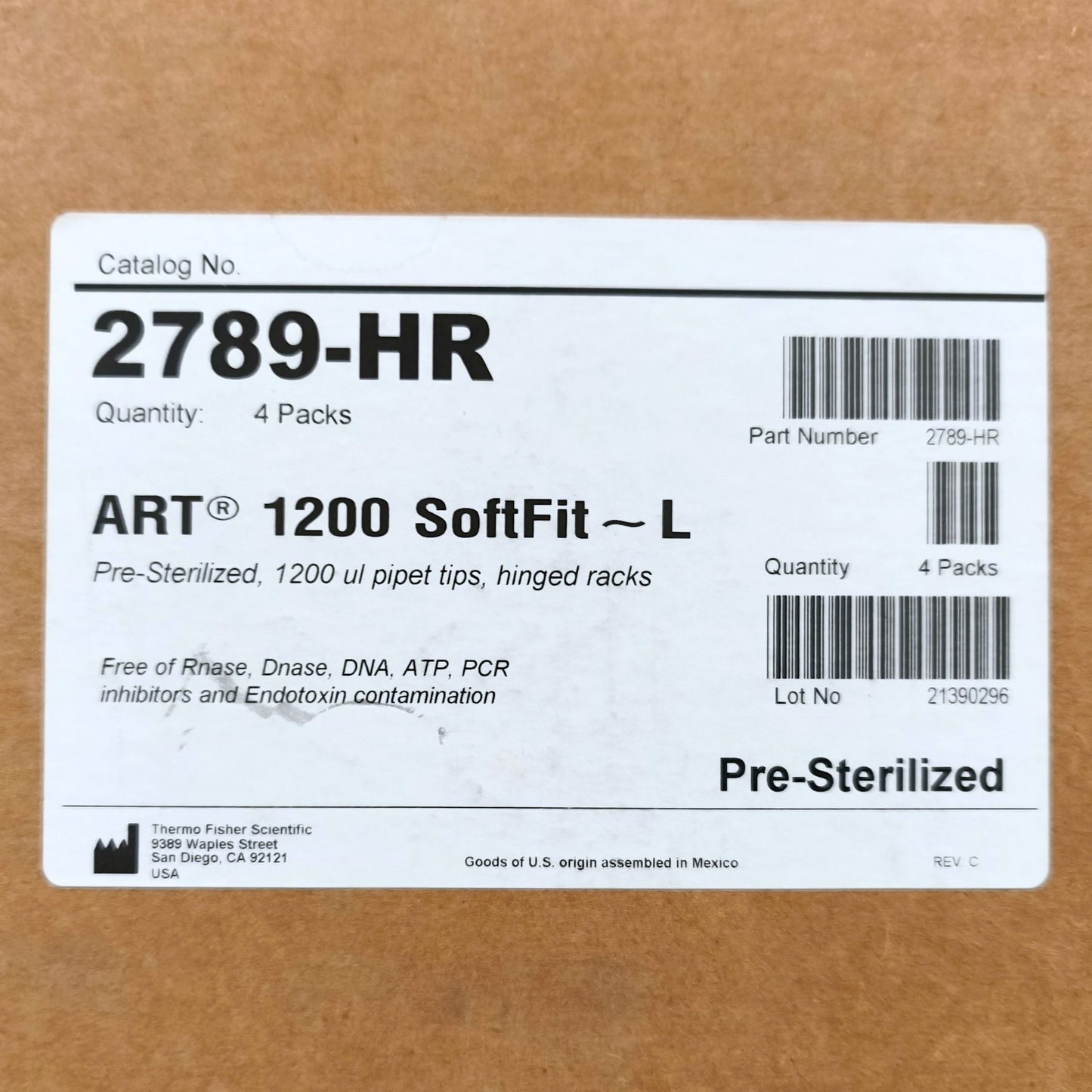 Bundle of Thermo Scientific™ ART™ Pipette Tips in Hinged Racks