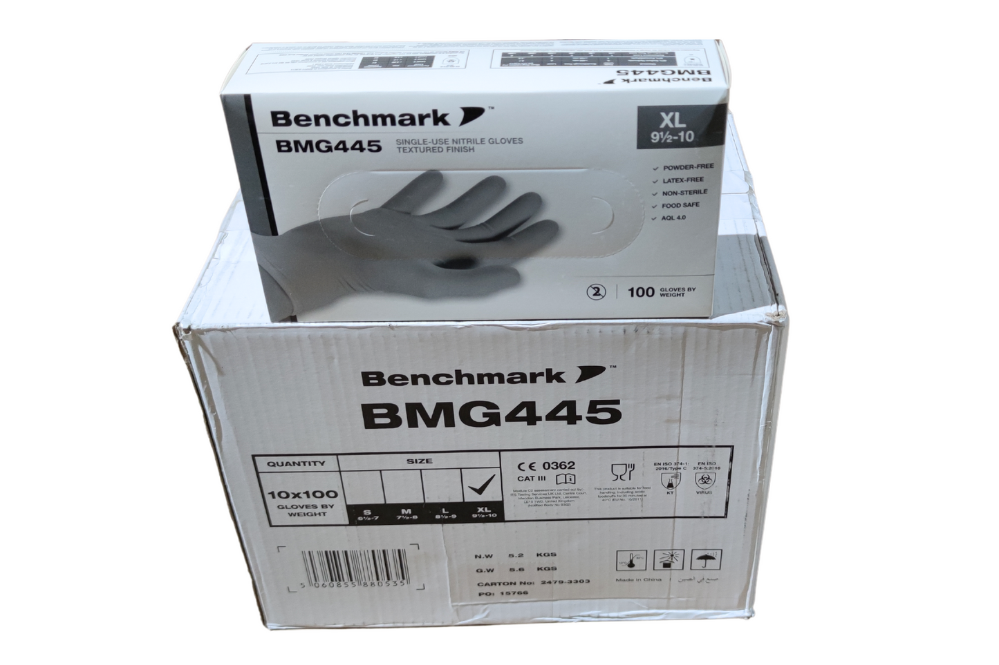 BMG445 Benchmark Nitrile Gloves - XL (10x100) (1280XL) cat III