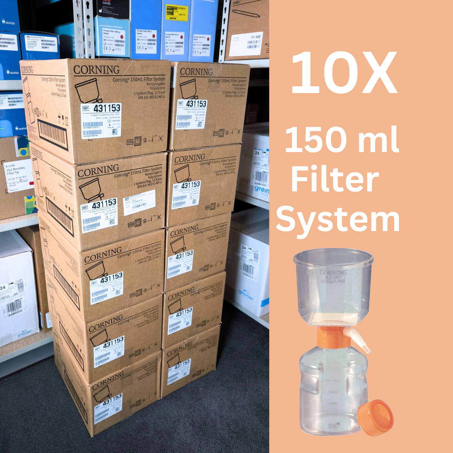 10x Cases of 150ml Filter Systems