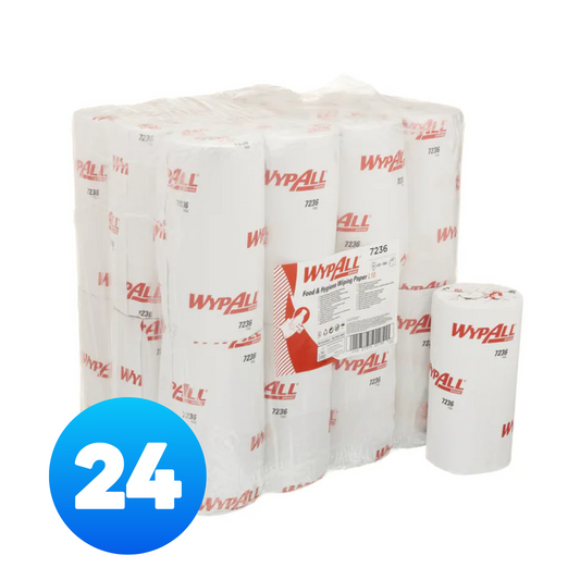 Kimberly-Clark™ WypAll™ L10 Food and Hygiene Wiping Paper, 24 Rolls x 165 Paper Wipes (7236)