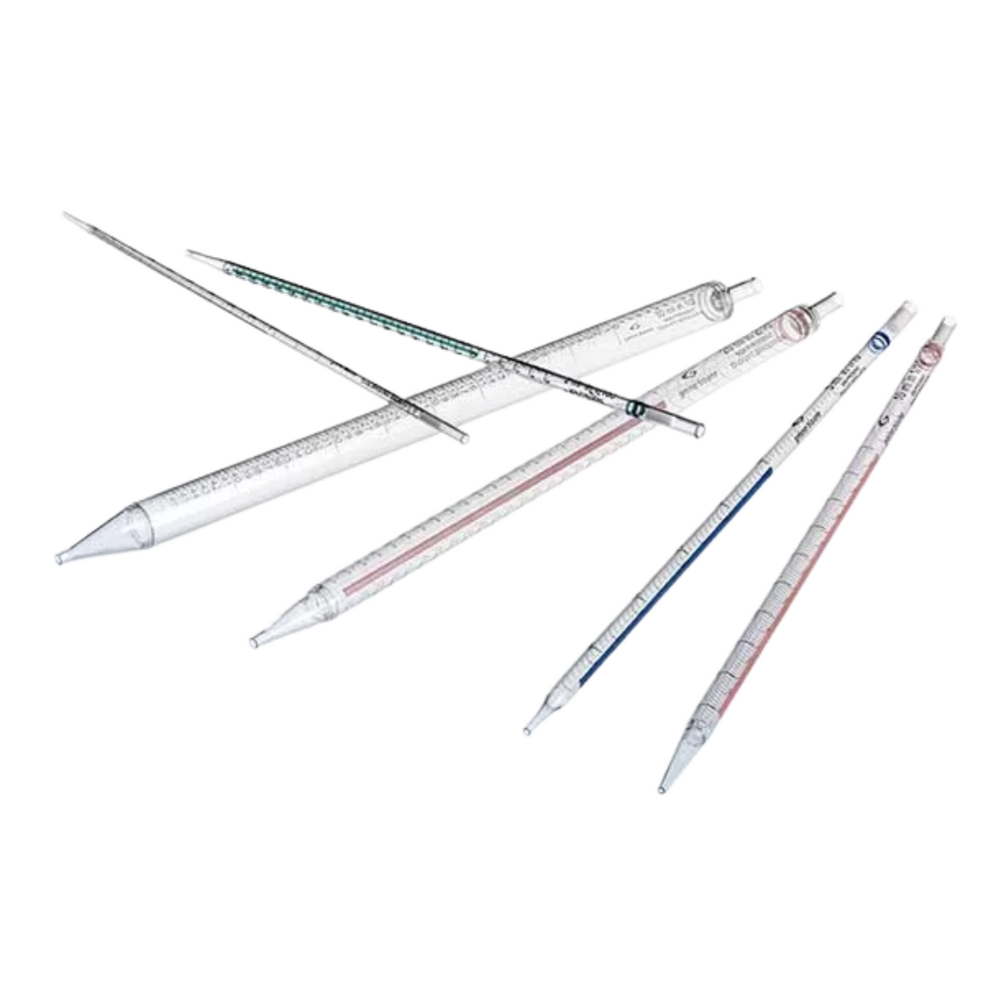 Serological pipettes, 5ml, 10ml & 25ml, individually wrapped, paper/plastic packaging, sterile
