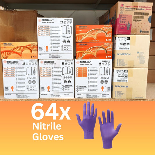 64x packs of Nitrile Gloves
