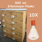 10x cases of Corning 500ml Erlenmeyer Flasks, Vented