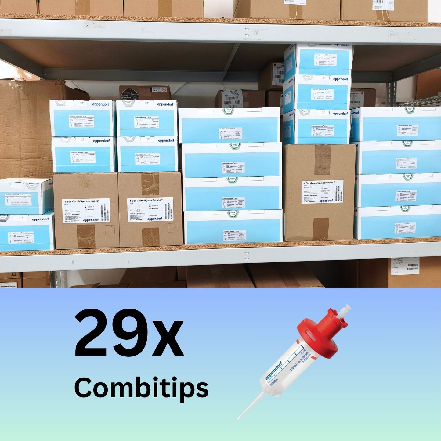 29x Cases of Eppendorf™ Combitips™ (0.5ml, 10ml, 25ml, 50ml)