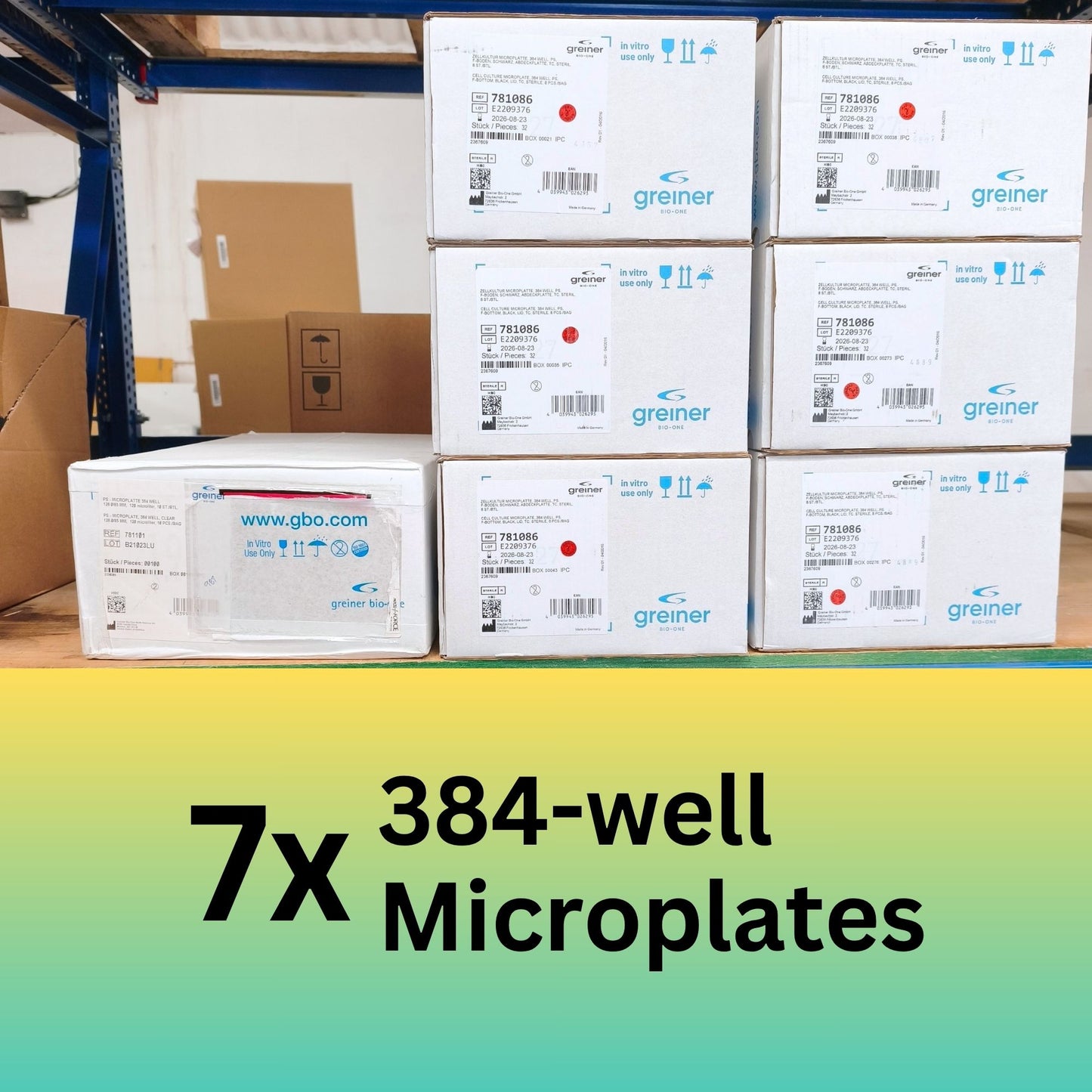 7x Cases of Greiner Bio-One 384-well Microplates