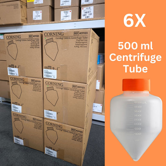6x Cases of 500ml Centrifuge Tubes, Sterile, Pack of 36 (431123)
