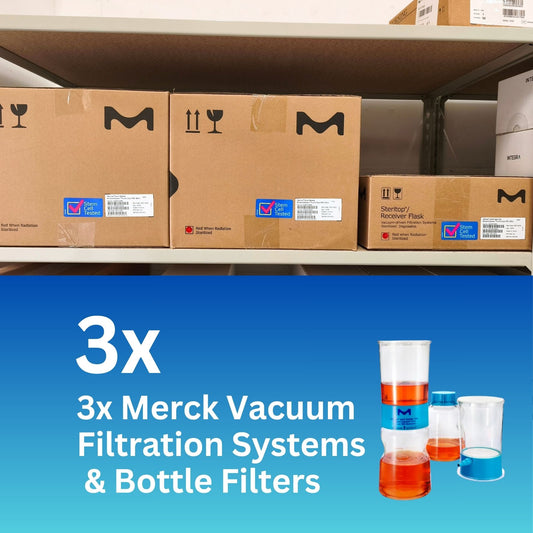 3x Merck Vacuum Filtration Systems & Bottle Filters