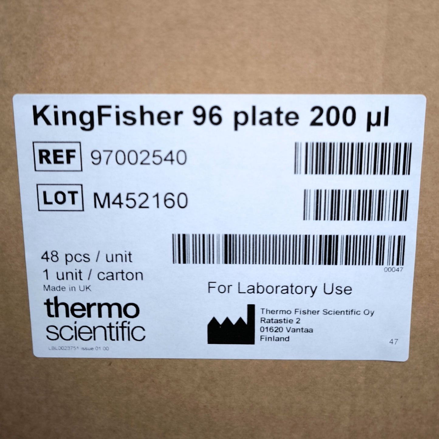 12x Cases of KingFisher 96 microplate (200μL) (for Flex and Presto)