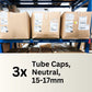 3x Cases of Tube Caps, Neutral, 15-17mm
