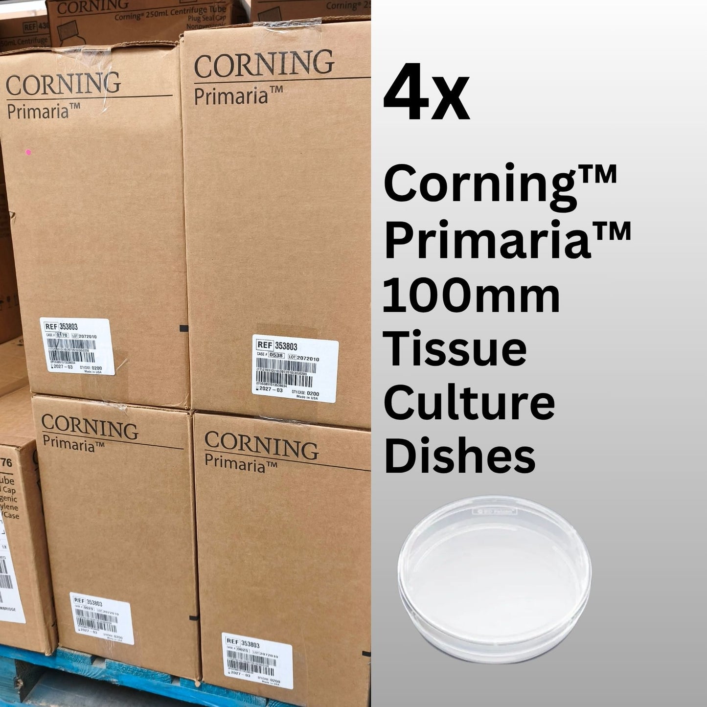 4 Cases of Corning™ Primaria™ 100mm Tissue Culture Dishes