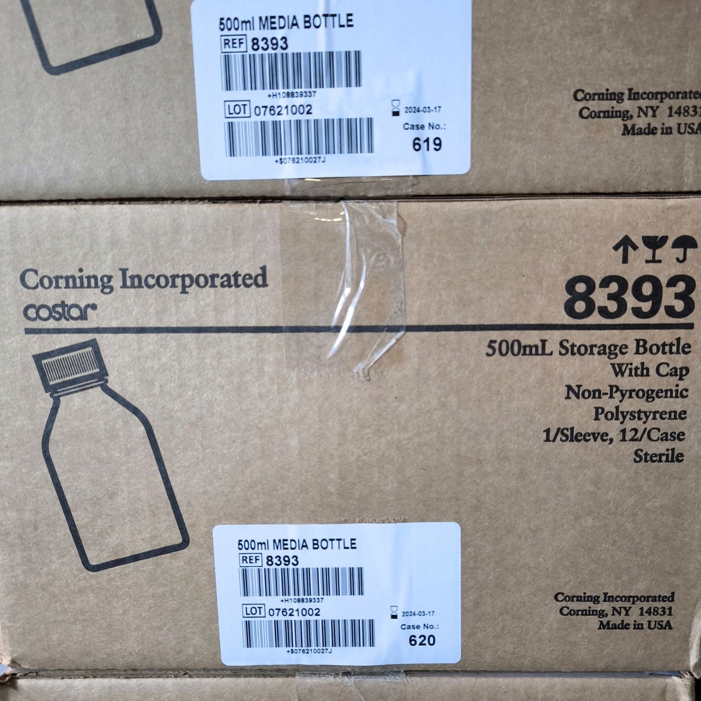 10x Cases of Corning 500ml Storage Bottle