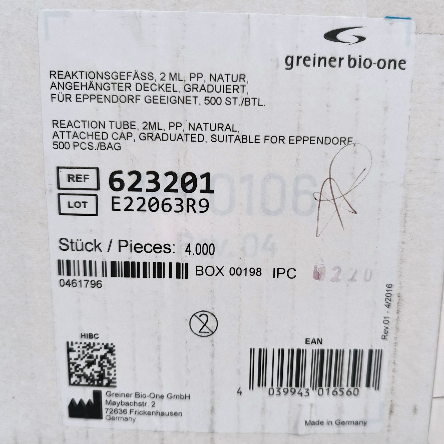 30x Bags of Greiner Bio-One 1.5ml & 2mL Polypropylene Microcentrifuge Tubes