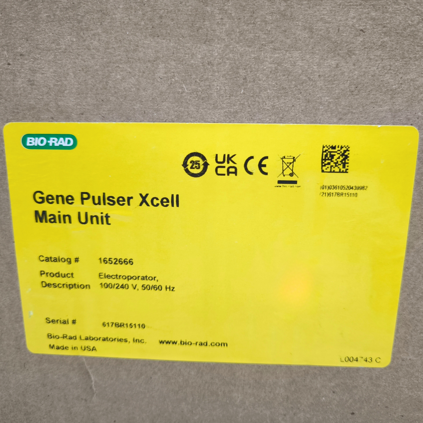 Bio-Rad Gene Pulser Xcell Main Unit & ShockPod (BRAND NEW, SEALED)