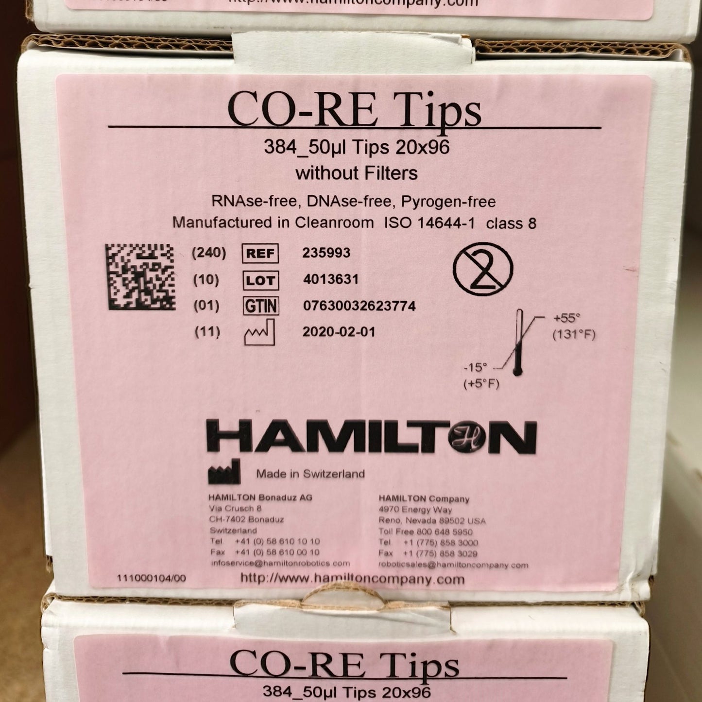 19x Cases of Hamilton™ 50μL Tips