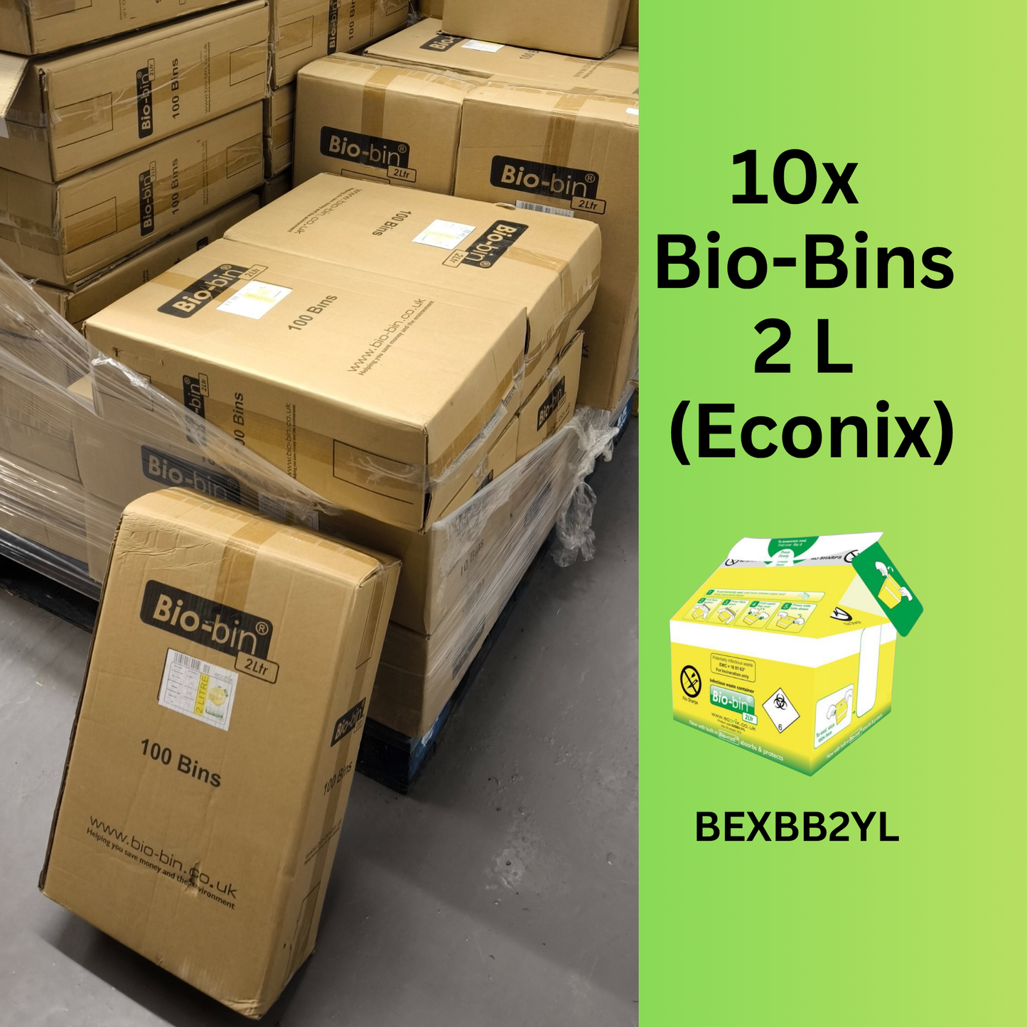 10x Cases of Bio-Bins 2 L (Econix)