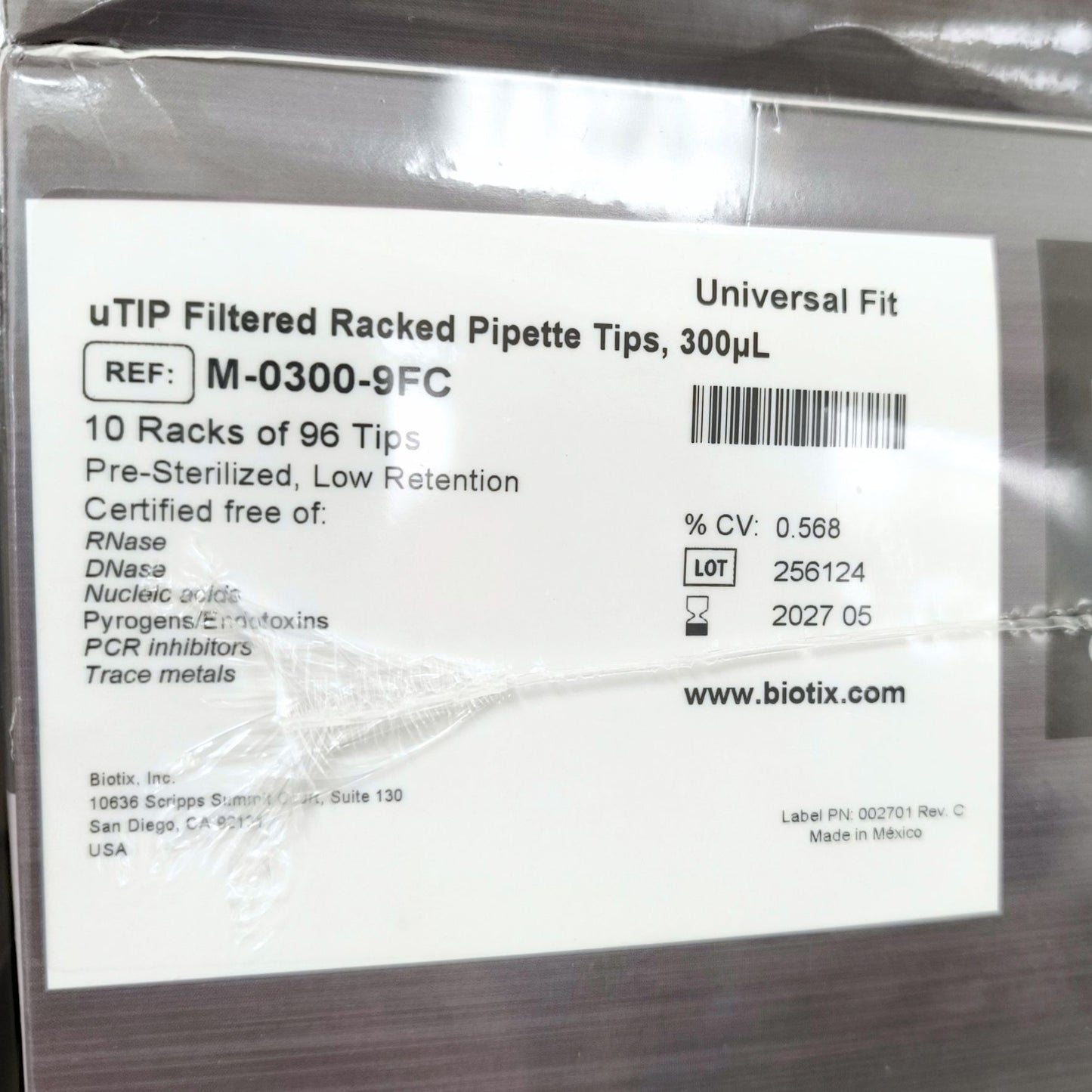 Bundle of BIOTIX™ uTIP™ Universal Pipette Tips, Filter, Sterile (10 μL, 20 μL, 300 μL, 1000 μL)