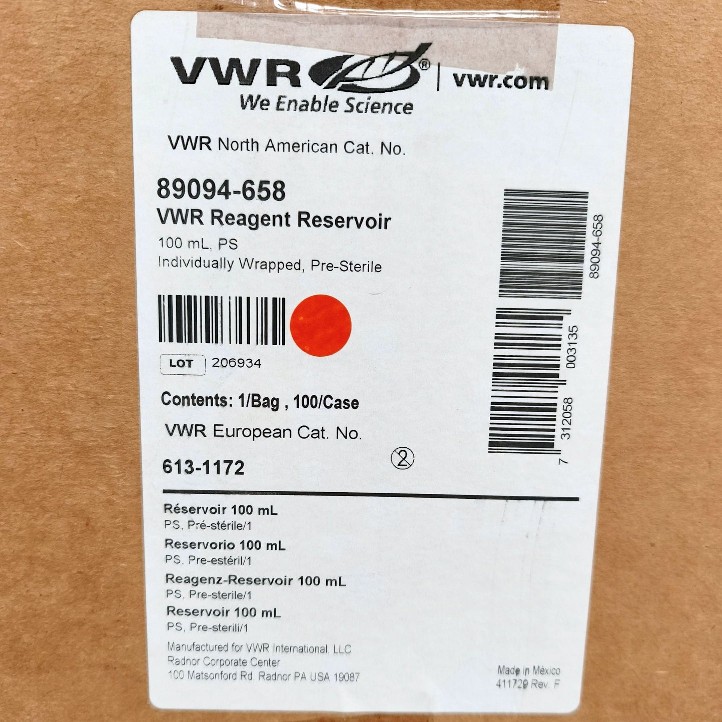 12x Cases of Reservoirs (50ml & 100ml)