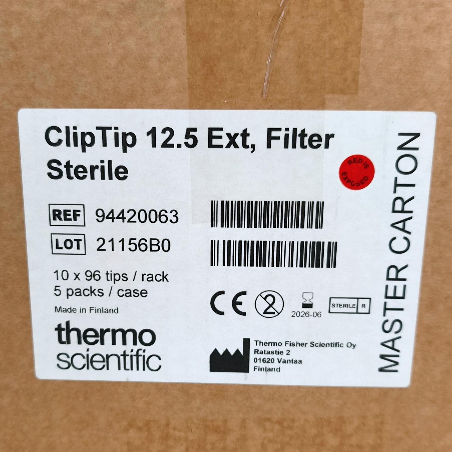 5x Boxes of Thermo Scientific™ 12.5μL ClipTip™ Filtered, Sterile
