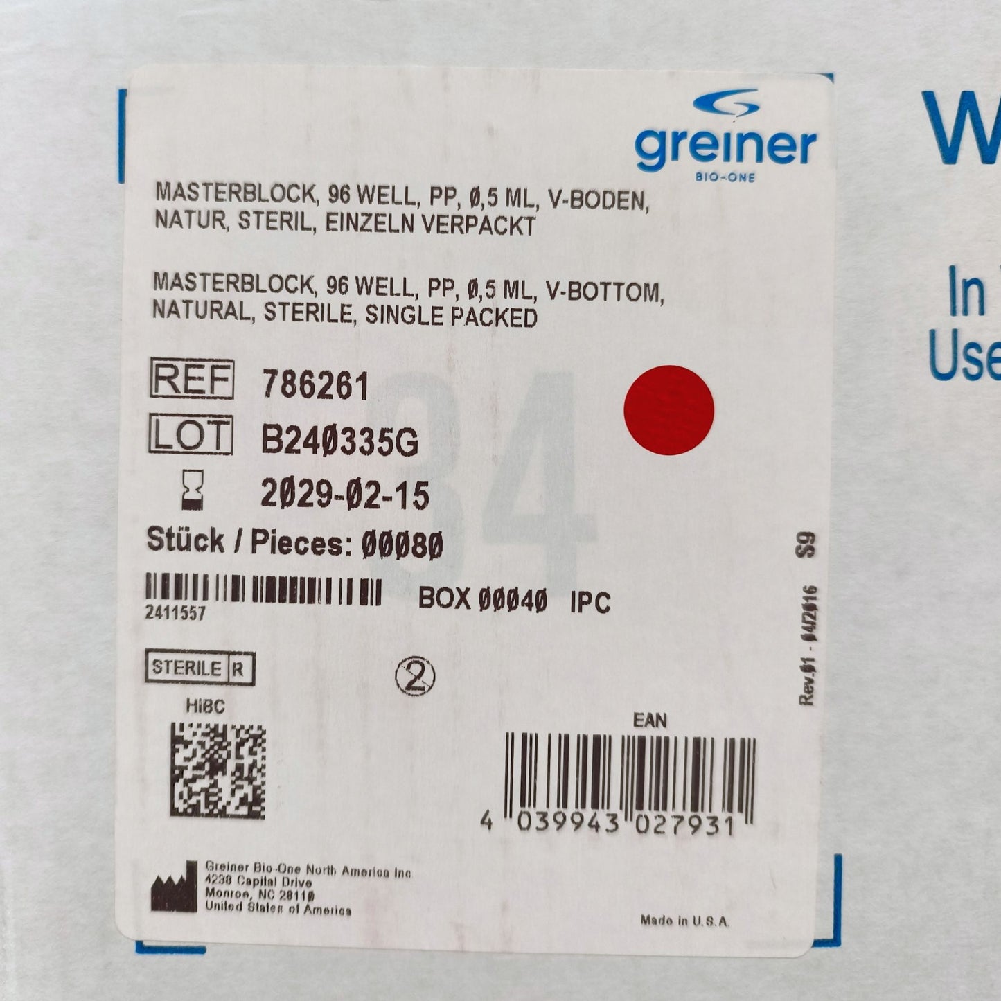 21x cases of 96-well Greiner Plates