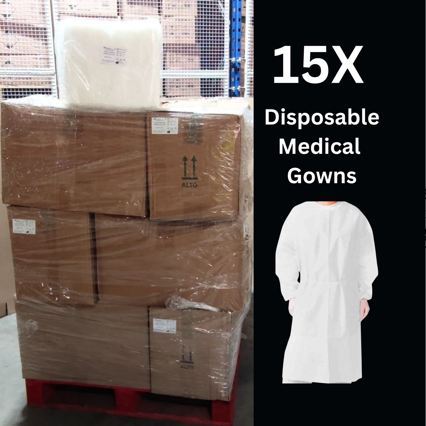 15x Cases of Disposable Medical Gowns (Pack of 100)