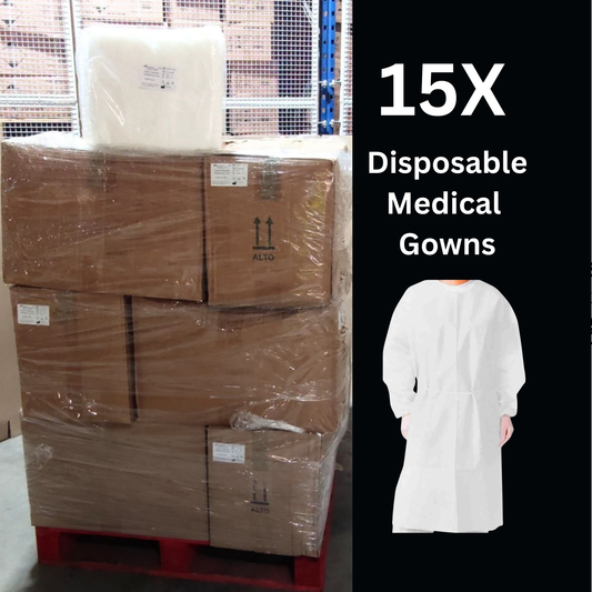 15x Cases of Disposable Medical Gowns (Pack of 100)