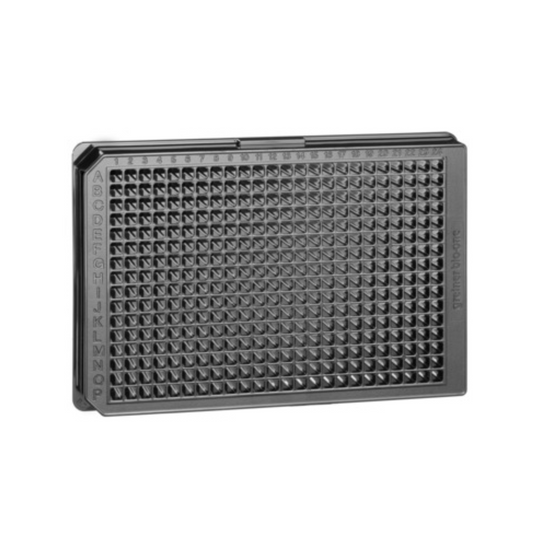 µCLEAR 384-WELL CELL CULTURE MICROPLATE, PS, F-BOTTOM, BLACK, LID, TC, STERILE (781091)