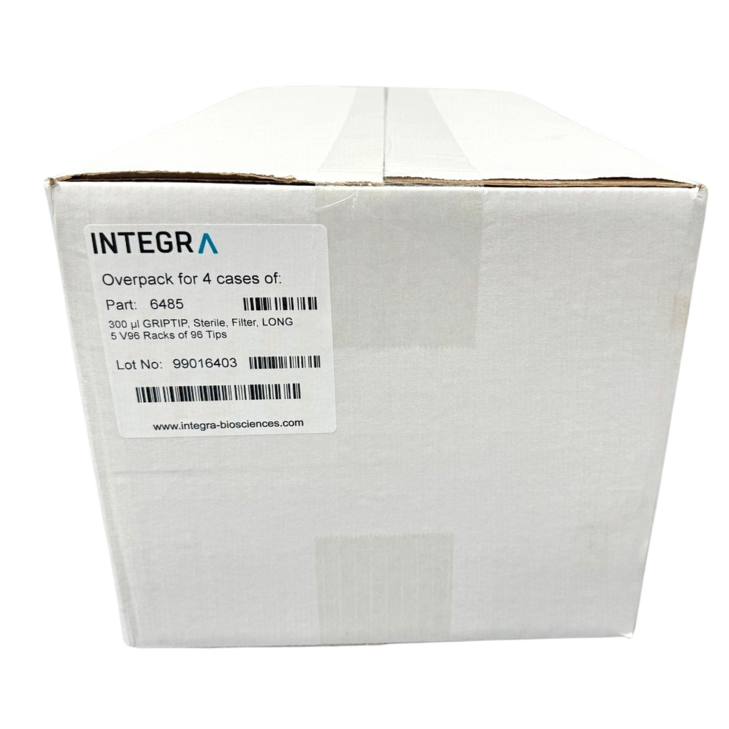 Integra - 300 ul GRIPTIP, Sterile, Filter, LONG, 5 Racks of 96 Tips, Low Retention - Overpack of 4 cases (6485)